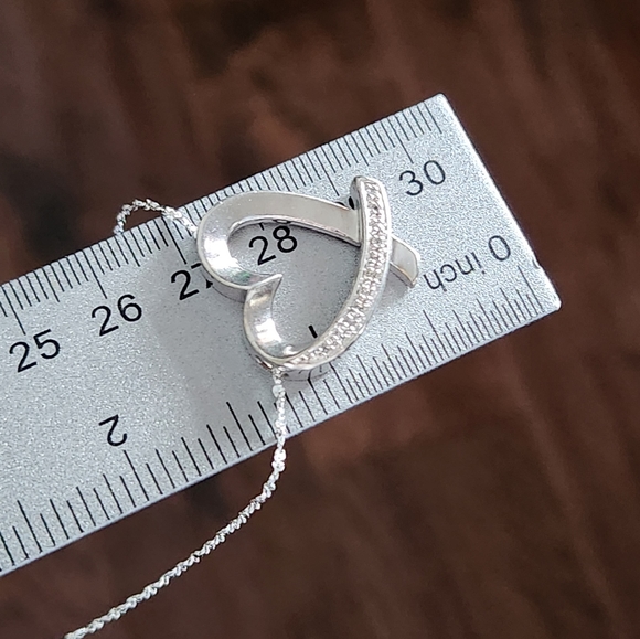 ROSS-SIMONS Sterling Silver 925 Heart DESIGNER SIGNED Pendant Singapore Chain 💎 - Picture 3 of 16